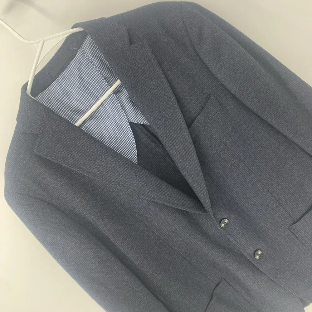 Paul Betenly Jacket Men 40R Blue Blazer Lanificio Filarte Silk Cashmere Wool